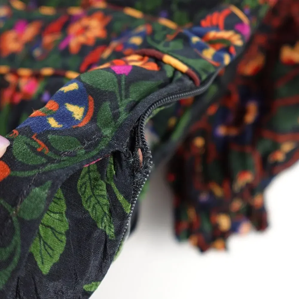 Farm Rio for Anthropologie Printed Smocked Jumpsuit Size Medium broken zipper - Picture 7 of 12